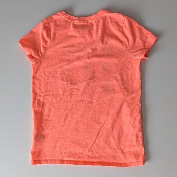Girls' 'Let the Sunshine' Short Sleeve T-Shirt - Cat & Jack™ Neon Peach GUC - Picture 3 of 5